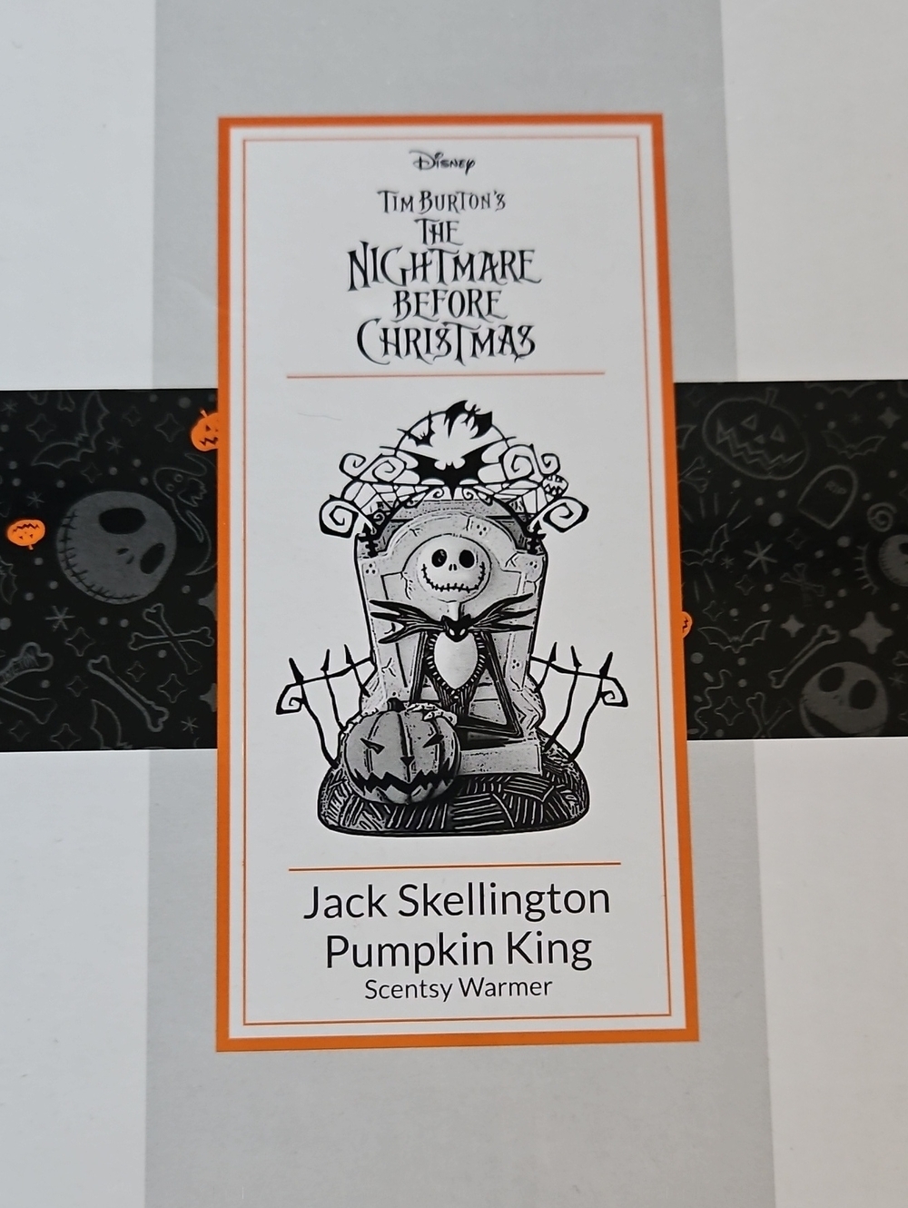 Scentsy Jack Skellington Pumpkin King Warmer - Black, White, Orange